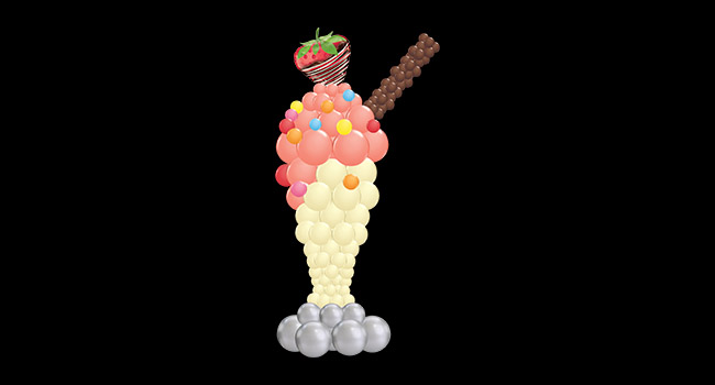 sundae made out of balloons