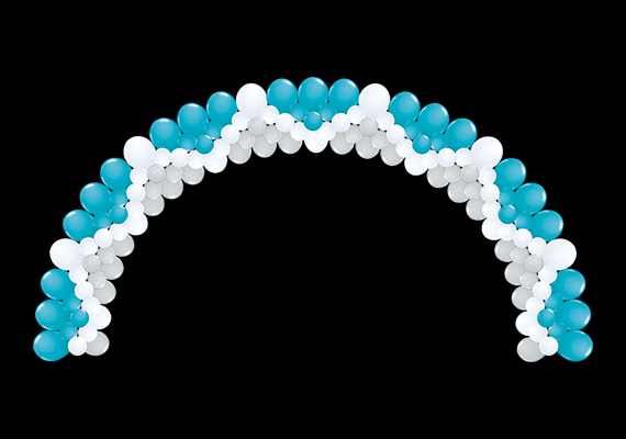 FlatArch Tropical Teal, White and Grey