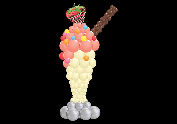 Sundae made out of balloons