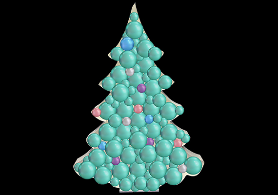 Christmas tree in mosaic frame