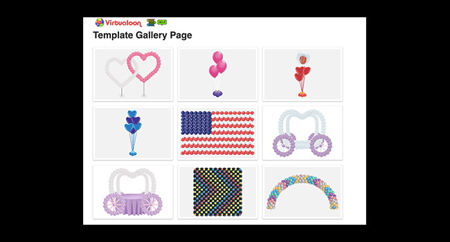 templates of balloon arch, carriage, and more